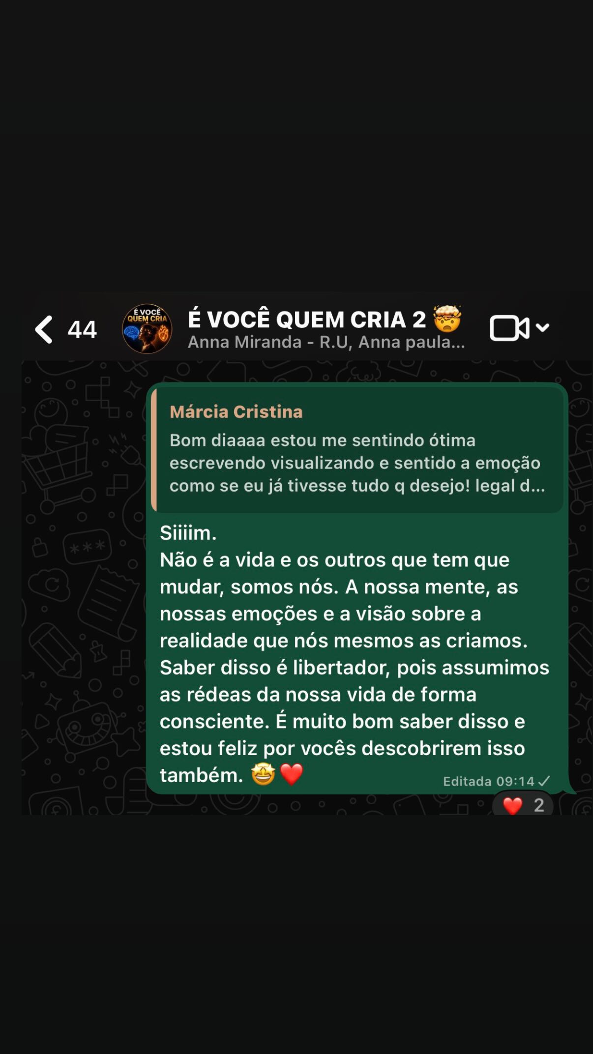 Depoimento de aluna 5 do Método É Você Quem Cria